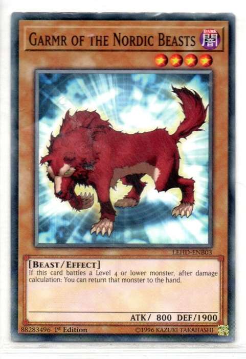 Yu-Gi-Oh! - Garmr of the Nordic Beasts - 1st Ed/Common - Legendary Hero Decks (LEHD-ENB03)