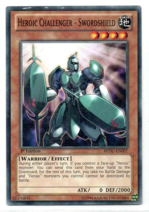 Yu-Gi-Oh! - Heroic Challenger - Swordshield - 1st Ed/Common - Return of the Duelist (REDU-EN007)