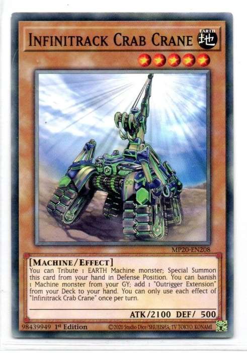 Yu-Gi-Oh! - Infinitrack Crab Crane - 1st Ed/Common - 2020 Tin of Lost Memories (MP20-EN208)