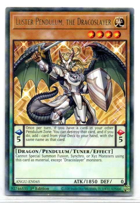 Yu-Gi-Oh! - Luster Pendulum, the Dracoslayer - 1st Ed/Rare - Ancient Guardians (ANGU-EN045)