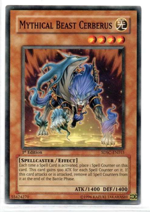 Yu-Gi-Oh! - Mythical Beast Cerberus - 1st Ed/Common - Spellcaster`s Command Structure Deck (SDSC-EN0