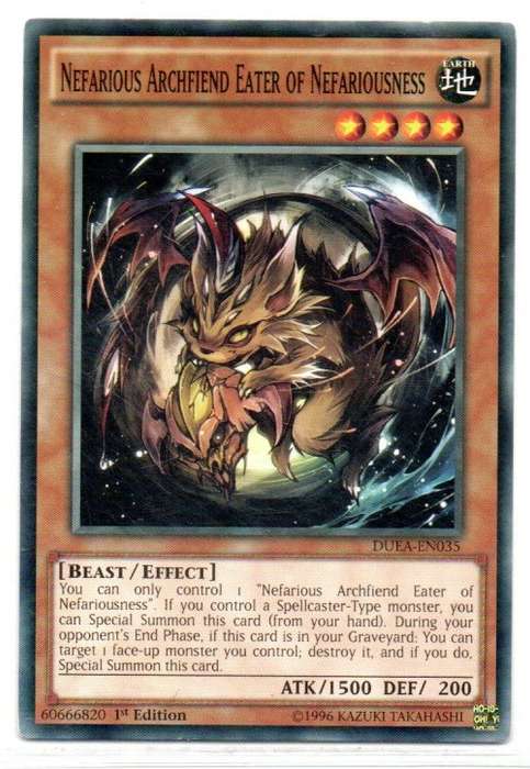 Yu-Gi-Oh! - Nefarious Archfiend Eater of Nefariousness - 1st Ed/Common - Duelist Alliance (DUEA-EN03