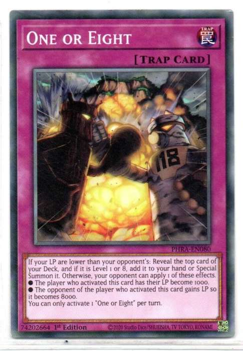 Yu-Gi-Oh! - One or Eight - 1st Ed/Common - Phantom Rage (PHRA-EN080)