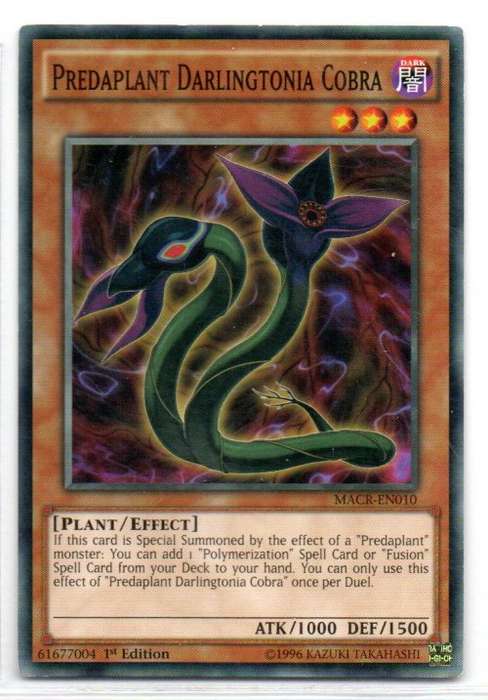 Yu-Gi-Oh! - Predaplant Darlingtonia Cobra - 1st Ed/Common - Maximum Crisis (MACR-EN010)