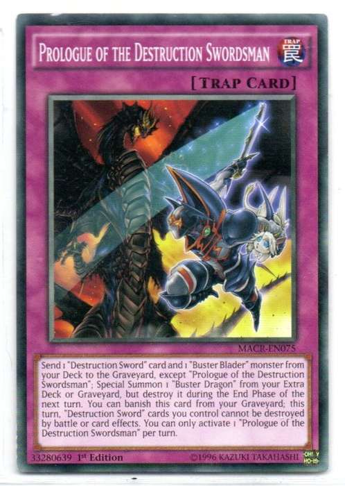Yu-Gi-Oh! - Prologue of the Destruction Swordsman - 1st Ed/Common - Maximum Crisis (MACR-EN075)
