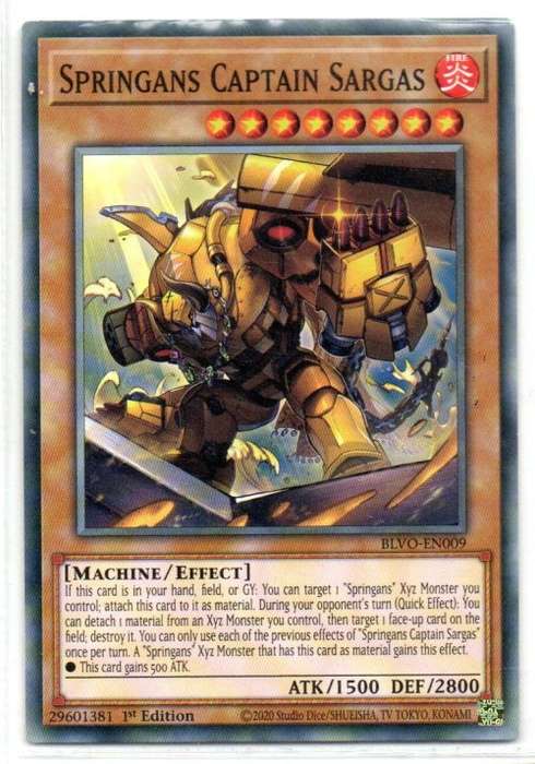 Yu-Gi-Oh! - Springans Captain Sargas - 1st Ed/Common - Blazing Vortex (BLVO-EN009)