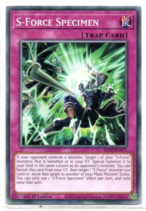 Yu-Gi-Oh! - S-Force Specimen - 1st Ed/Common - Blazing Vortex (BLVO-EN071)