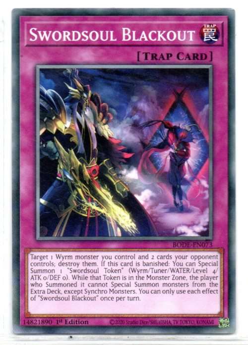 Yu-Gi-Oh! - Swordsoul Blackout - 1st Ed/Common - Burst of Destiny (BODE-EN073)