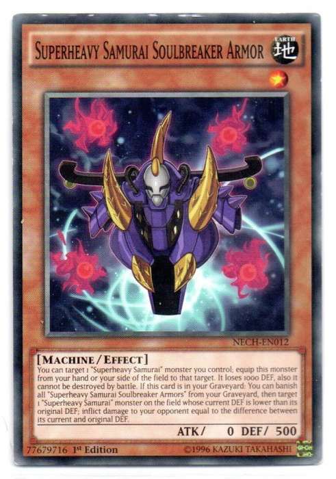 Yu-Gi-Oh! - Superheavy Samurai Soulbreaker Armor - 1st Ed/Common - The New Challengers (NECH-EN012)