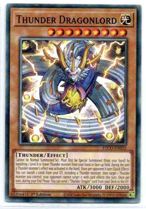 Yu-Gi-Oh! - Thunder Dragonlord - 1st Ed/Common - Eternity Code (ETCO-EN025)