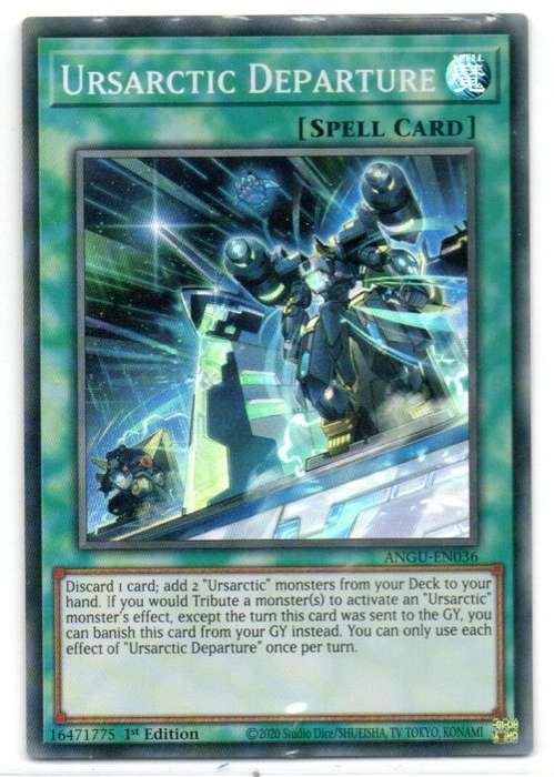 Yu-Gi-Oh! - Ursarctic Departure - 1st Ed/Super Rare - Ancient Guardians (ANGU-EN036)