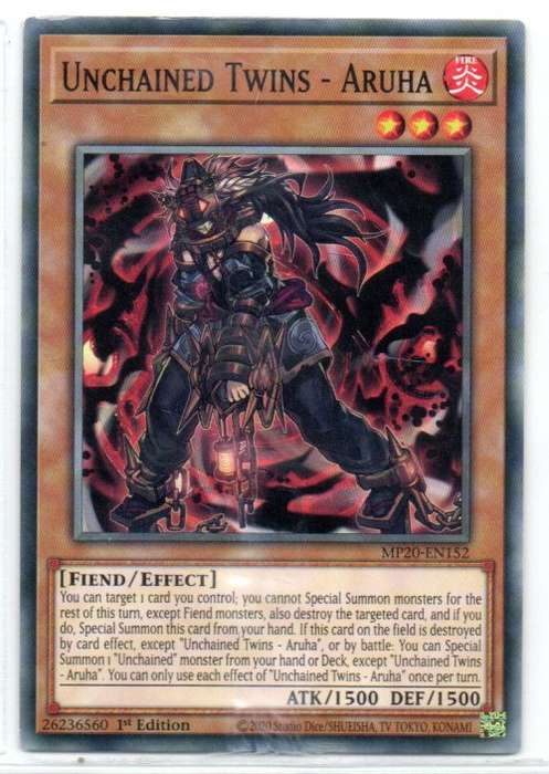 Yu-Gi-Oh! - Unchained Twins - Aruha - 1st Ed/Common - 2020 Tin of Lost Memories (MP20-EN152)