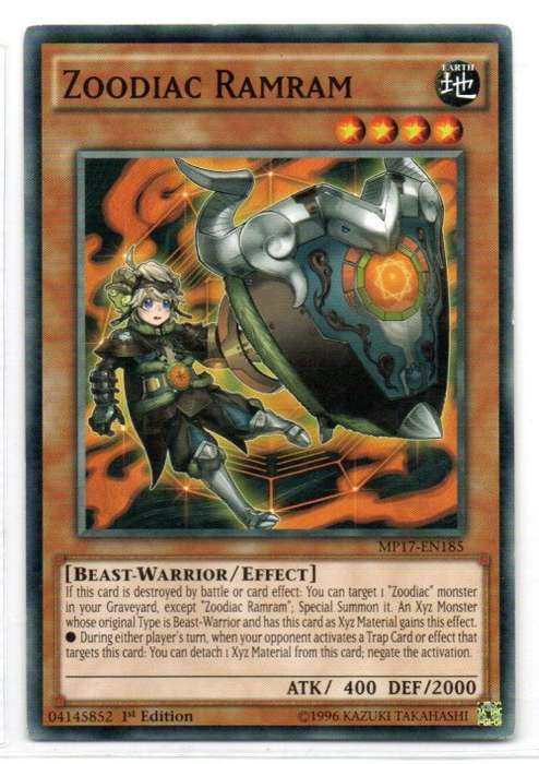 Yu-Gi-Oh! - Zoodiac Ramram - 1st Ed/Common - 2017 Mega-Tin Mega Pack (MP17-EN185)