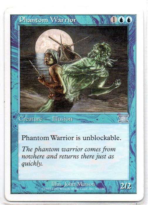 Magic The Gathering 1999 - Phantom Warrior - Classic Sixth Edition (Uncommon)
