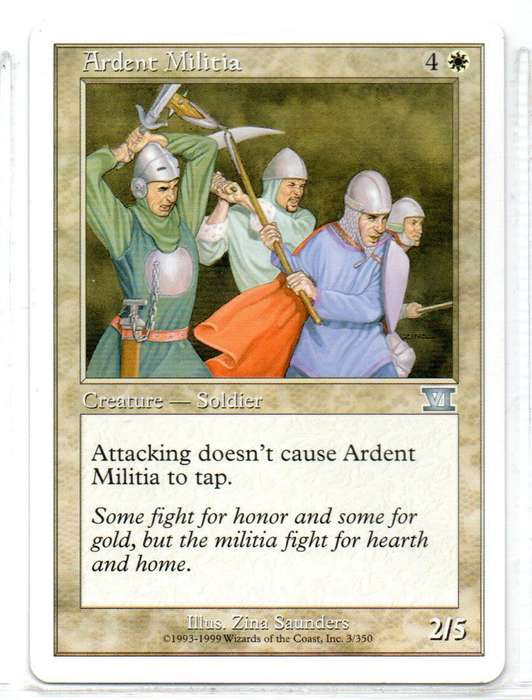 Magic The Gathering 1999 - Ardent Militia - Classic Sixth Edition (Uncommon)