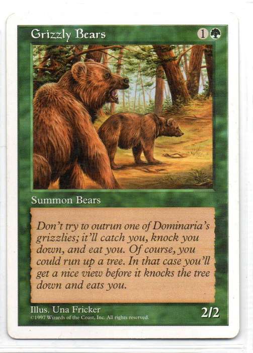 Magic The Gathering 1997 - Grizzly Bear - Fifth Edition