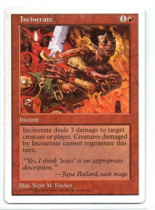 Magic The Gathering 1997 - Incinerate - Fifth Edition