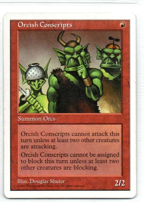 Magic The Gathering 1997 - Orcish Conscripts - Fifth Edition