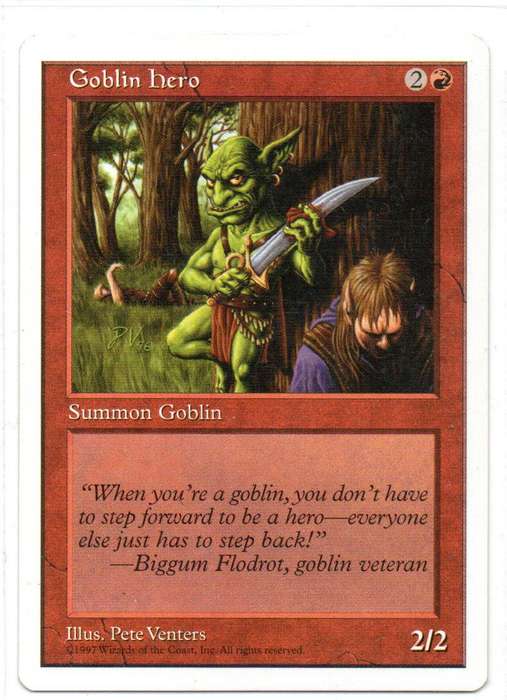 Magic The Gathering 1997 - Goblin Hero - Fifth Edition