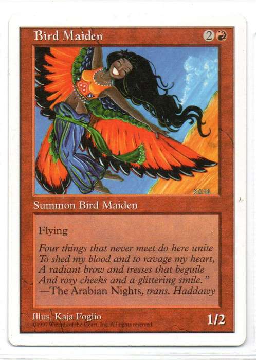 Magic The Gathering 1997 - Bird Maiden - Fifth Edition