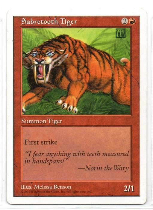 Magic The Gathering 1997 - Sabretooth Tiger - Fifth Edition