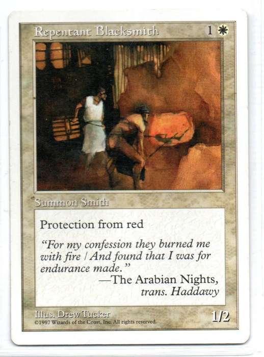 Magic The Gathering 1997 - Repentant Blacksmith - Fifth Edition