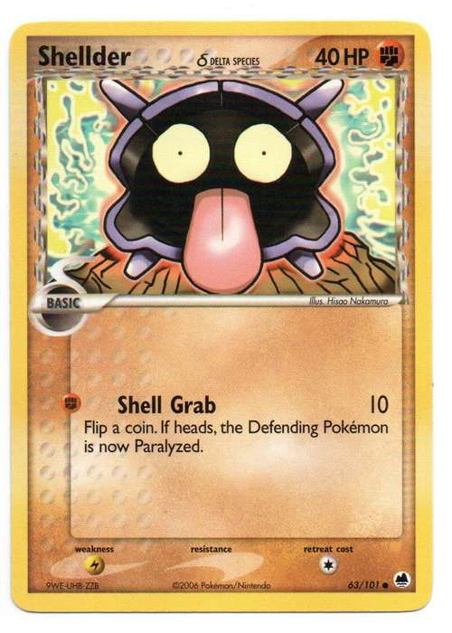 Pokemon TCG: EX Dragon Frontiers - Delta Species Shellder 63/101