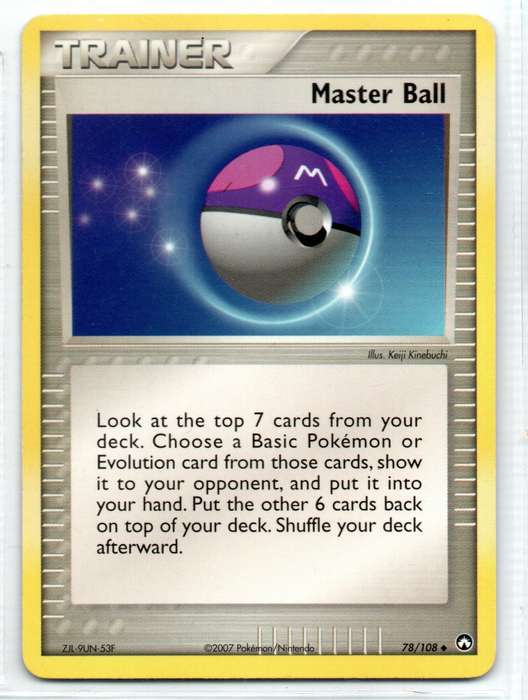 2007 Pokemon/Nintendo - Power Keepers Trainer Trainer Master Ball Uncommon 78/108