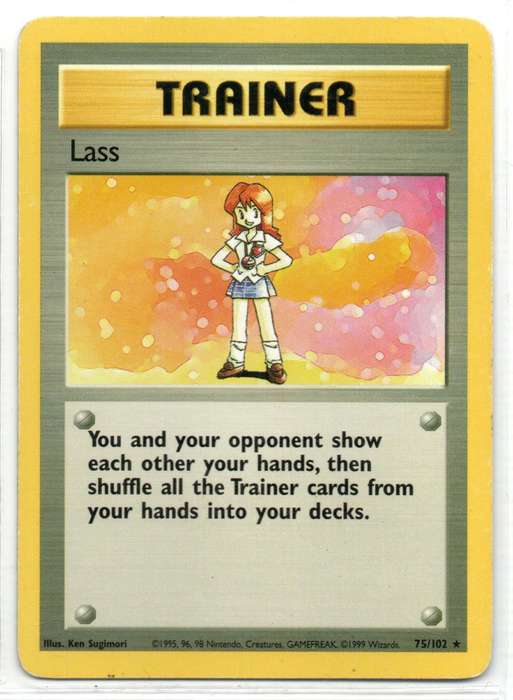 1995, 96, 98 Nintendo Creatures GAMEFREAK - Gen I Base Set Trainer Lass 75/102 - Rare