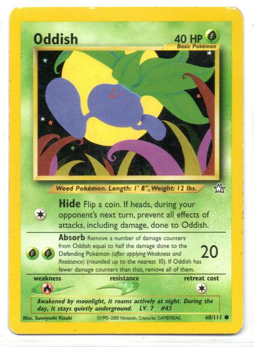 1995-2000 Nintendo Creatures GAMEFREAK - Neo Genesis Pokemon Oddish 68/111 Common