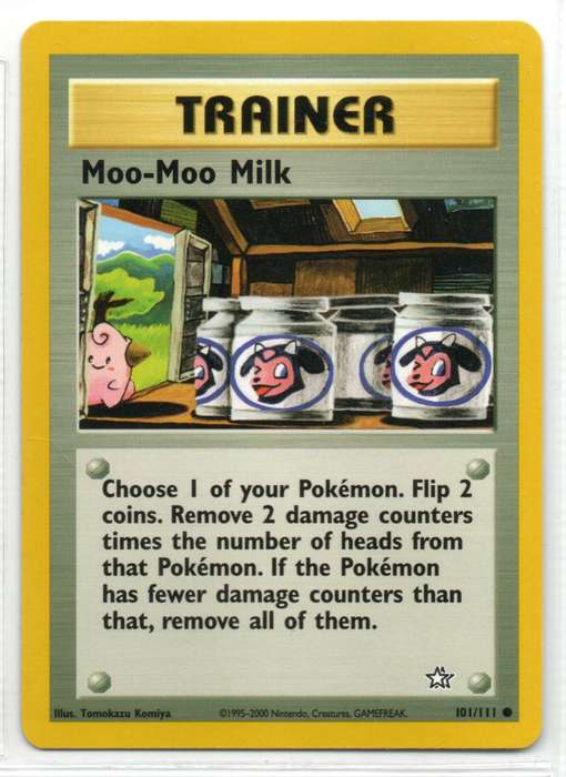 1995-2000 Nintendo Creatures GAMEFREAK - Neo Genesis Pokemon Trainer Moo-Moo Milk 101/111 Common
