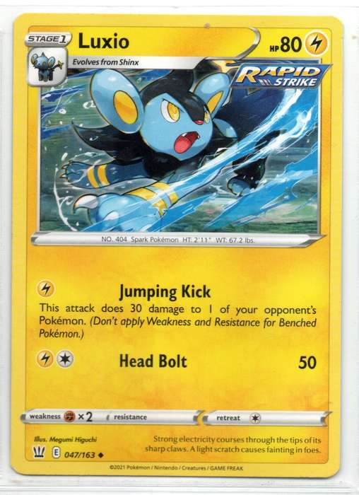 2021 Pokemon Nintendo Creatures GAMEFREAK - Sword & Shield Luxio 47/163 Uncommon