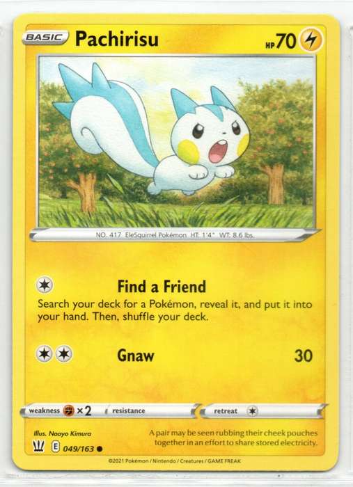 2021 Pokemon Nintendo Creatures GAMEFREAK - Sword & Shield Pachirisu 49/163 Common