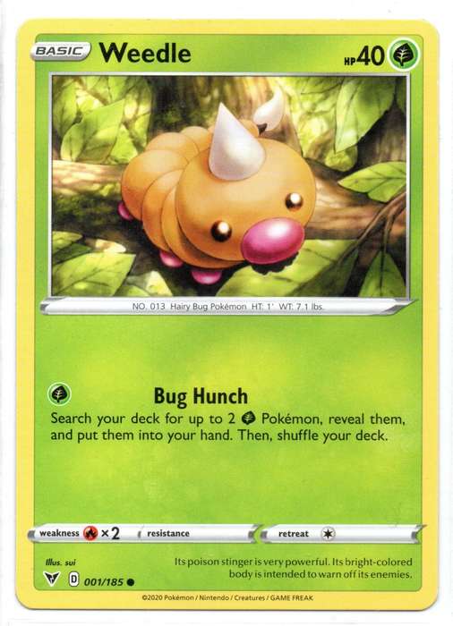 2020 Pokemon Nintendo Creatures GAMEFREAK - Vivid Voltage Weedle 1/185 Common