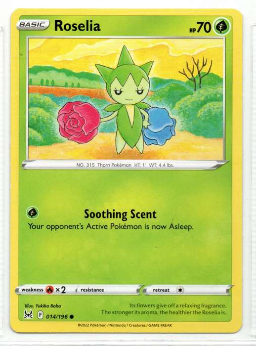 2022 Pokemon Nintendo Creatures GAMEFREAK - Lost Origin - Roselia 14/196 Common