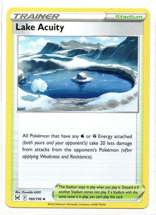 2022 Pokemon Nintendo Creatures GAMEFREAK - Lost Origin - Trainer Lake Acuity 160/196 Uncommon