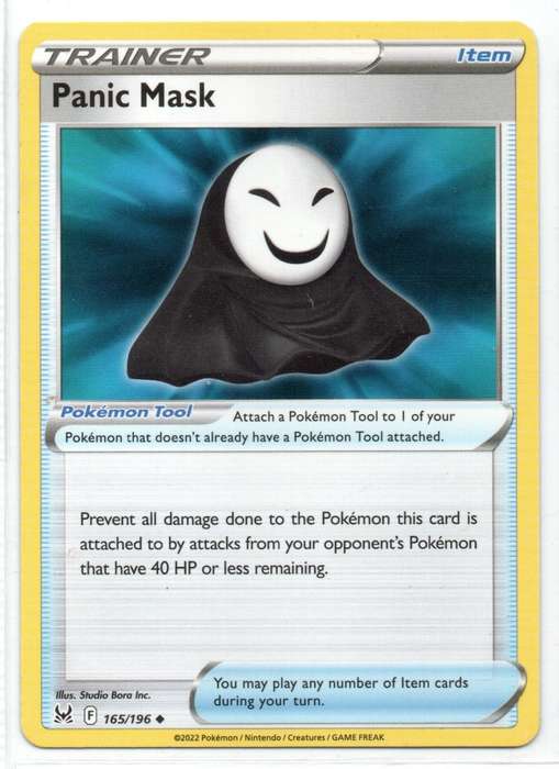 2022 Pokemon Nintendo Creatures GAMEFREAK - Lost Origin - Trainer Panic Mask 165/196 Uncommon