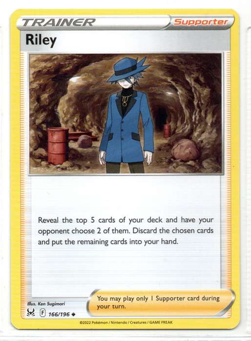 2022 Pokemon Nintendo Creatures GAMEFREAK - Lost Origin - Trainer Riley 166/196 Uncommon