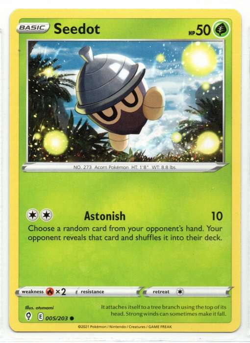 2021 Pokemon/Nintendo/Creatures/GAMEFREAK - Evolving Skies - Seedot 5/203 Common