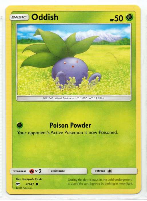 2017 Pokemon - Burning Shadows - Oddish 4/147 Common