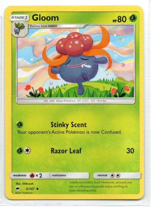 2017 Pokemon - Burning Shadows - Gloom 5/147 Uncommon