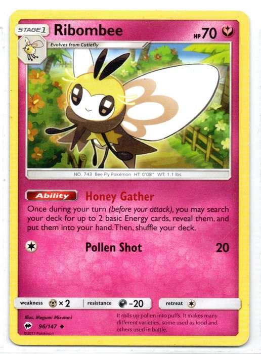2017 Pokemon - Burning Shadows - Ribombee 96/147 Uncommon