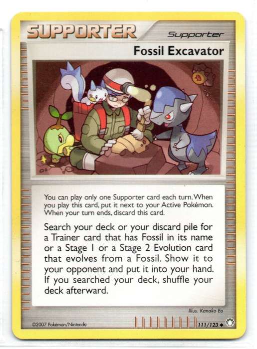2007 Pokemon/Nintendo - Mysterious Treasures - Supporter Fossil Excavator 111/123 Uncommon