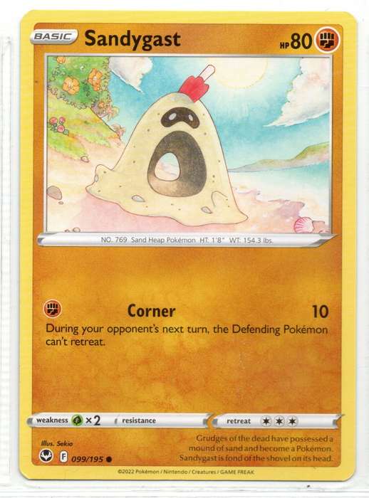 2022 Pokemon/Nintendo/Creatures/GAMEFREAK - Silver Tempest - Sandygast 99/195 Common