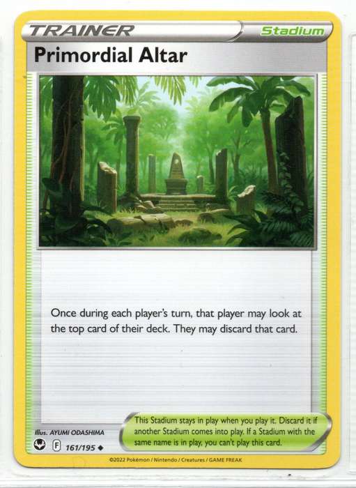 2022 Pokemon/Nintendo/Creatures/GAMEFREAK - Silver Tempest - Tainer Primordial Altar 161/195 Uncommo