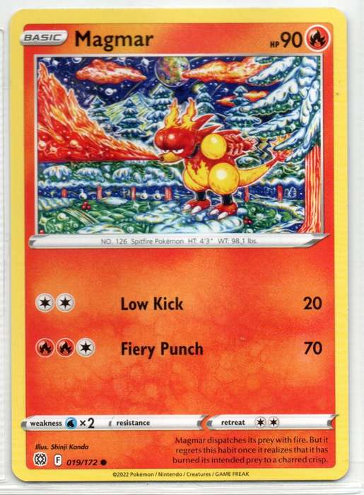 2022 Pokemon/Nintendo/Creatures/GAMEFREAK - Brilliant Stars - Magmar 19/172 Common