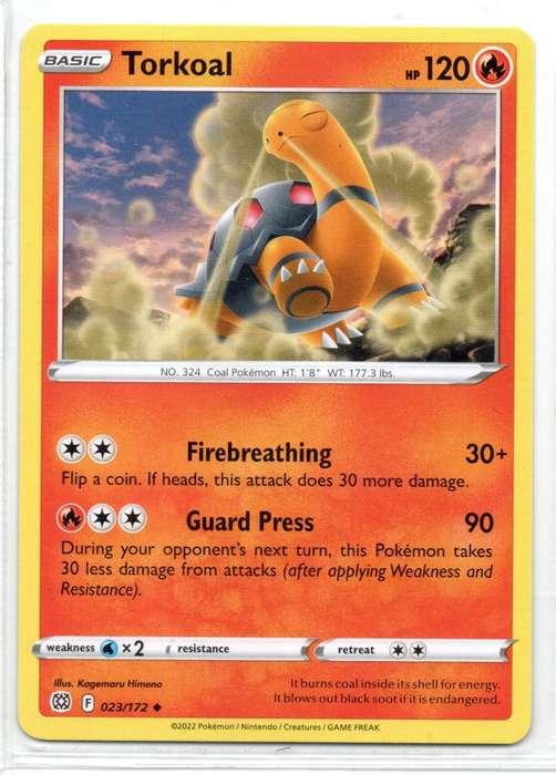2022 Pokemon/Nintendo/Creatures/GAMEFREAK - Brilliant Stars - Torkoal 23/172 Uncommon