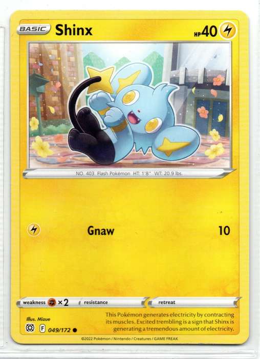 2022 Pokemon/Nintendo/Creatures/GAMEFREAK - Brilliant Stars - Shinx 49/172 Common