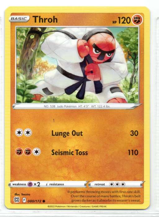 2022 Pokemon/Nintendo/Creatures/GAMEFREAK - Brilliant Stars - Throh 80/172 Common