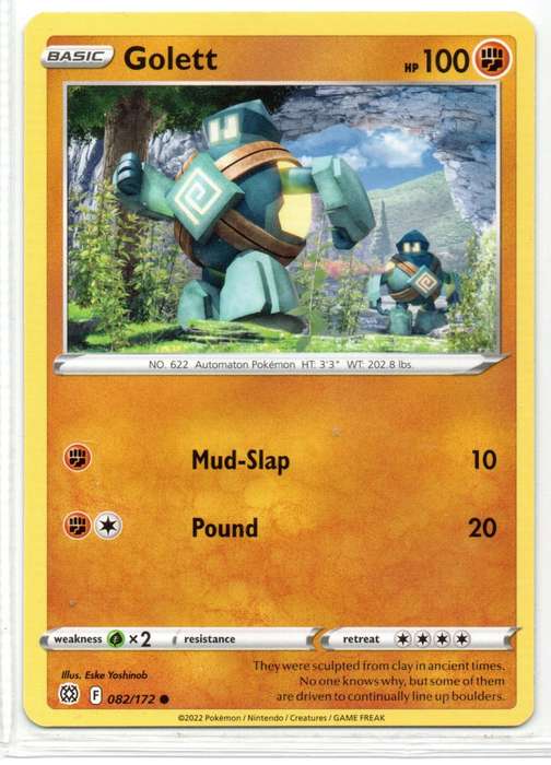 2022 Pokemon/Nintendo/Creatures/GAMEFREAK - Brilliant Stars - Golett 82/172 Common